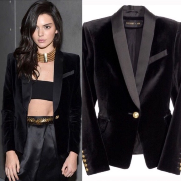 Balmain Jackets & Blazers - NWT Balmain H&M Black velvet tuxedo blazer 38